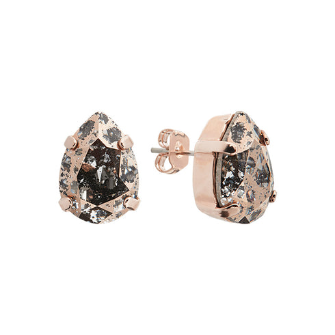 Auskarai "Venēra II (Rožinė patina)" su Swarovski™ kristalais